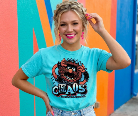 CHAOS ANIMAL TANK OR TEE - COMFORT COLORS - MAGICAL PARK DAY VACATION TOP