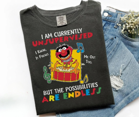 UNSUPERVISED ANIMAL TANK OR TEE - COMFORT COLORS - MAGICAL PARK DAY VACATION TOP
