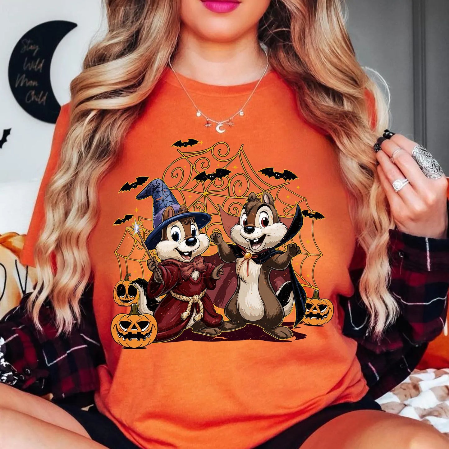 CHIP & DALE HALLOWEEN | Magical Theme Park Halloween Party Shirt | Spooky Season Vacation Shirt for Women