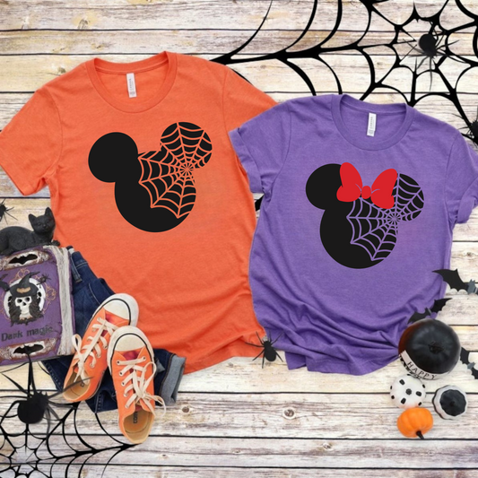 Matching Spider Web Mouse Halloween Shirts