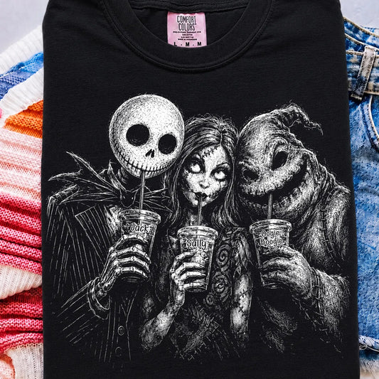 NIGHTMARE TRIO COFFEE HALLOWEEN Shirt | Magical Theme Park Shirt & Tank | Adult Comfort Colors Tee