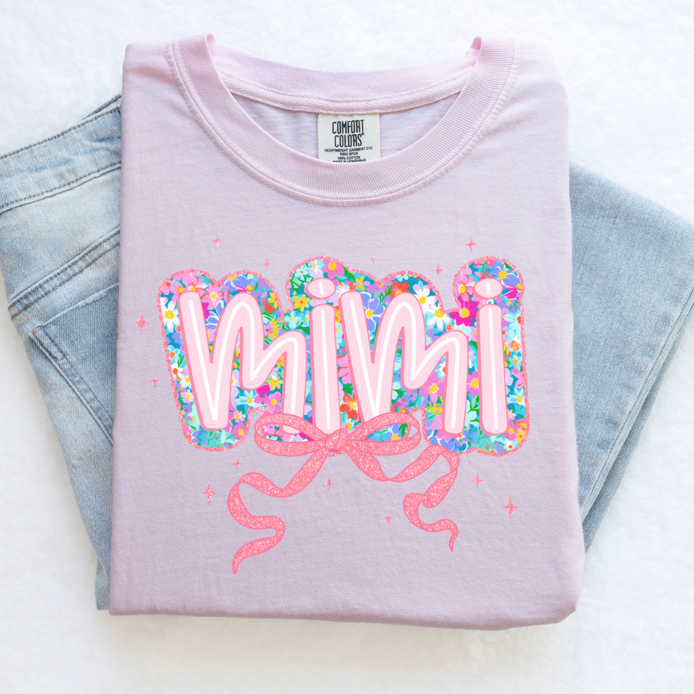CUSTOM GRANDMA FLORAL SHIRT WITH BOW