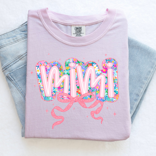 CUSTOM GRANDMA FLORAL SHIRT WITH BOW