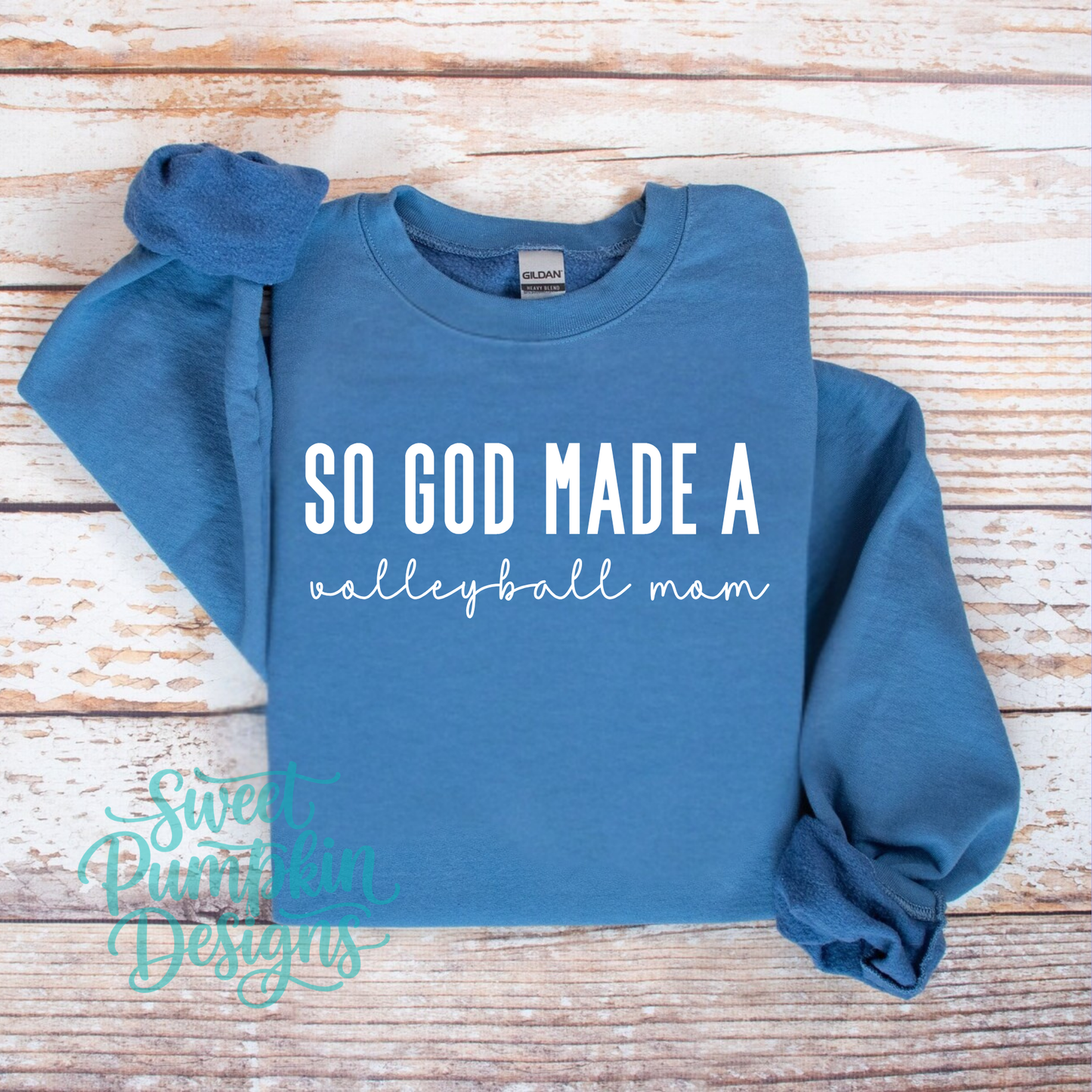 So God Made a Volleyball Mom Sweatshirt | Volleyball Mom Gift | Tournament & Game Day Crewneck