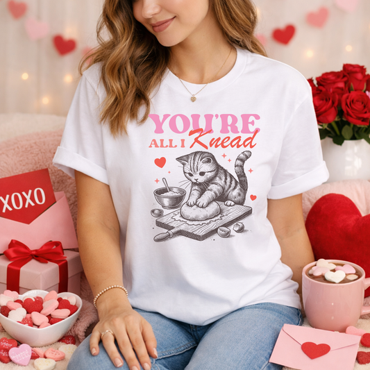 You’re All I Knead Cat Valentine Shirt | Cute Comfort Colors Tee | Funny Valentine’s Day Gift