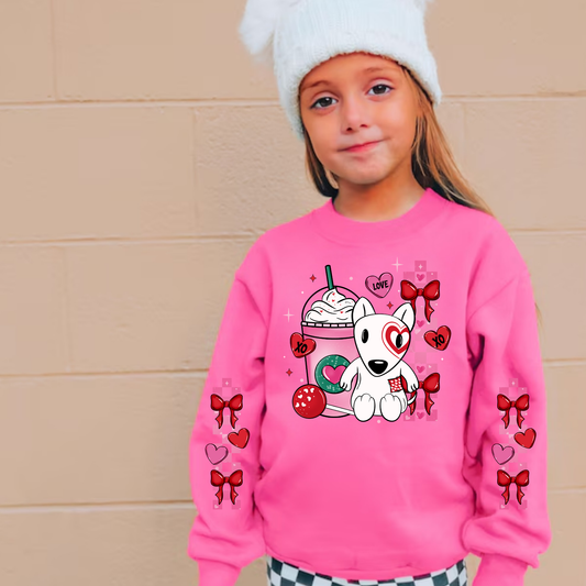 Girls Valentine’s Day Sweatshirt | Cute Valentine Sweatshirt for Kids | Cozy February Outfit for Girls