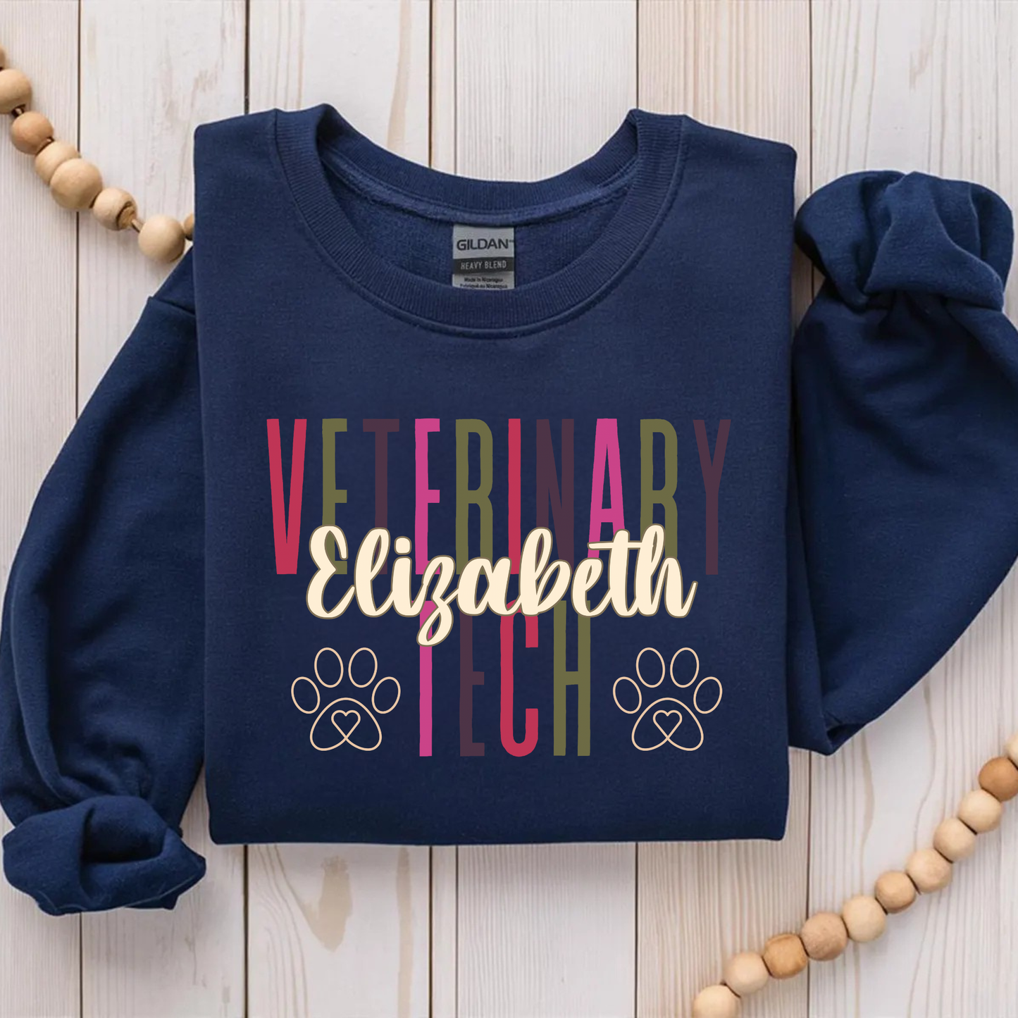 Custom Vet Tech Sweatshirt with Name | Personalized Veterinary Crewneck | Vet Tech Gift