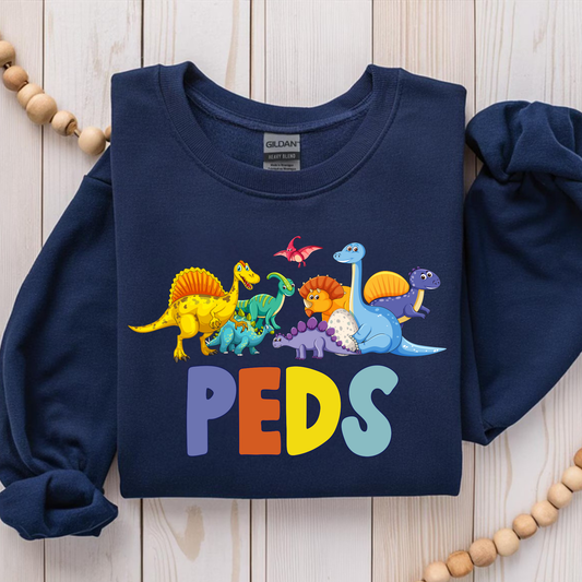 Dinosaur Pediatric Nurse Sweatshirt | Cute Peds Nurse Crewneck | Pediatric Nurse Gift