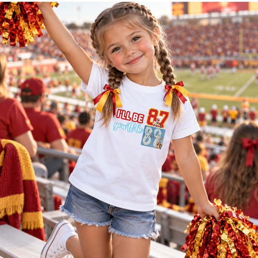 I’L BE 87, YOU’LL BE 89 FOOTBALL SHIRT FOR TODDLERS & KIDS