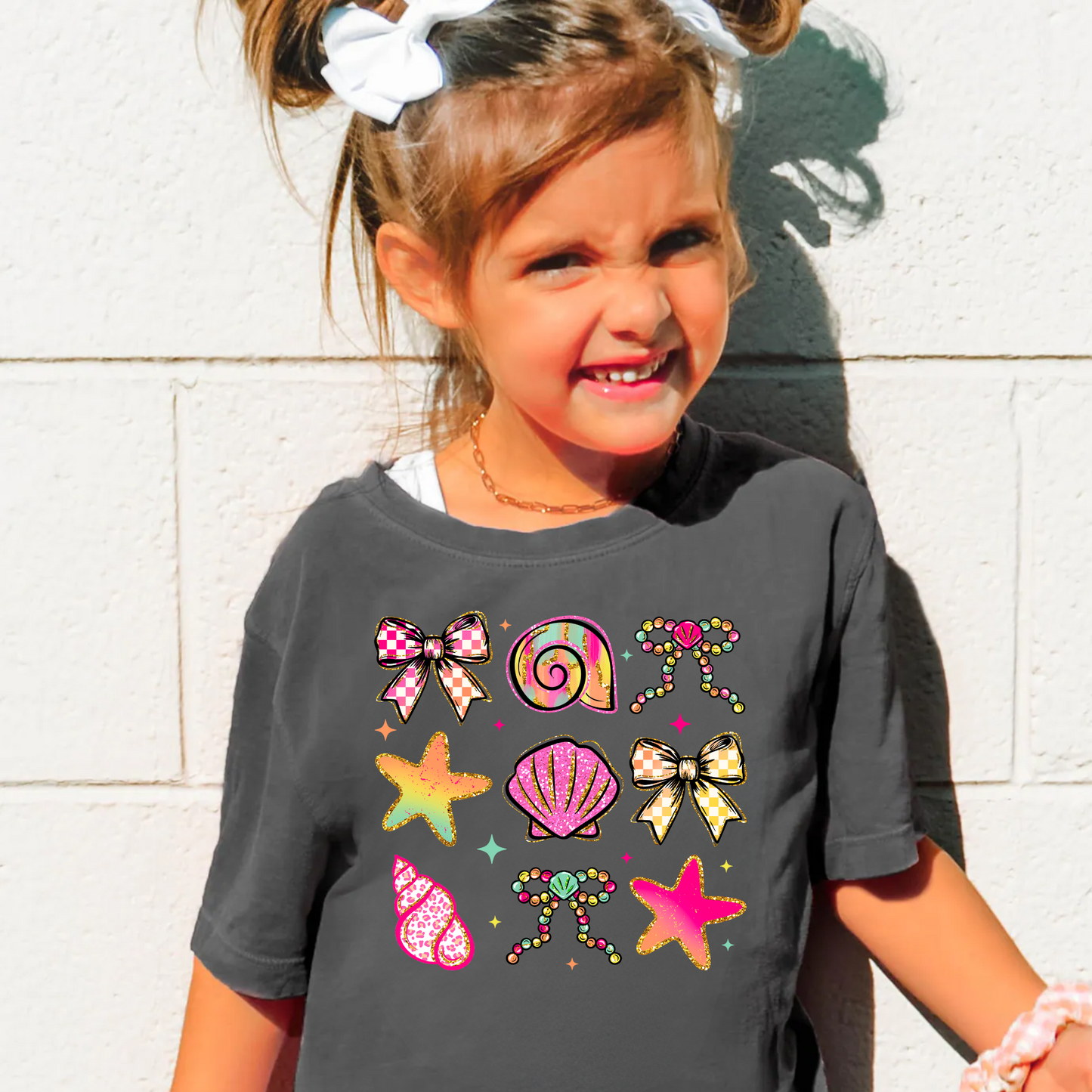 Seashell Beach Coquette Shirt for Kids - Comfort Colors