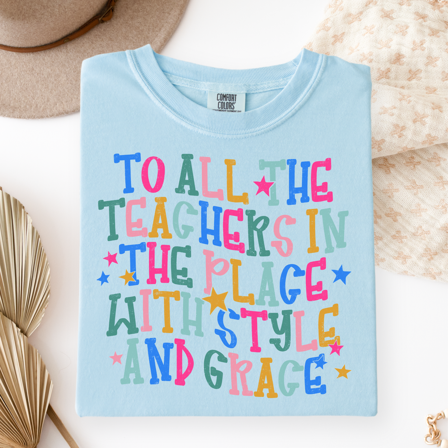 Retro 90s Teacher Shirt | Colorful Comfort Colors Teacher T-Shirt | Back to School Teacher Tee | Long Sleeve Teacher Shirt