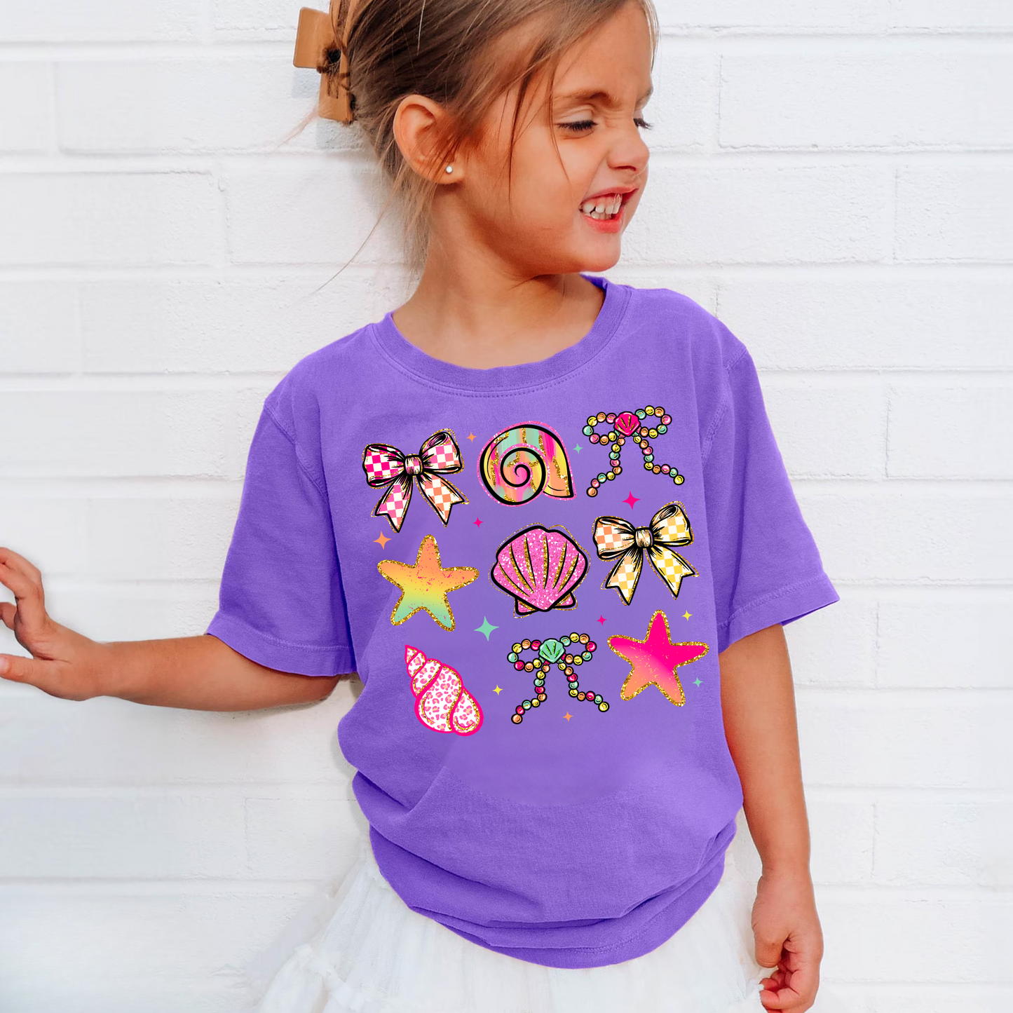 Seashell Beach Coquette Shirt for Kids - Comfort Colors