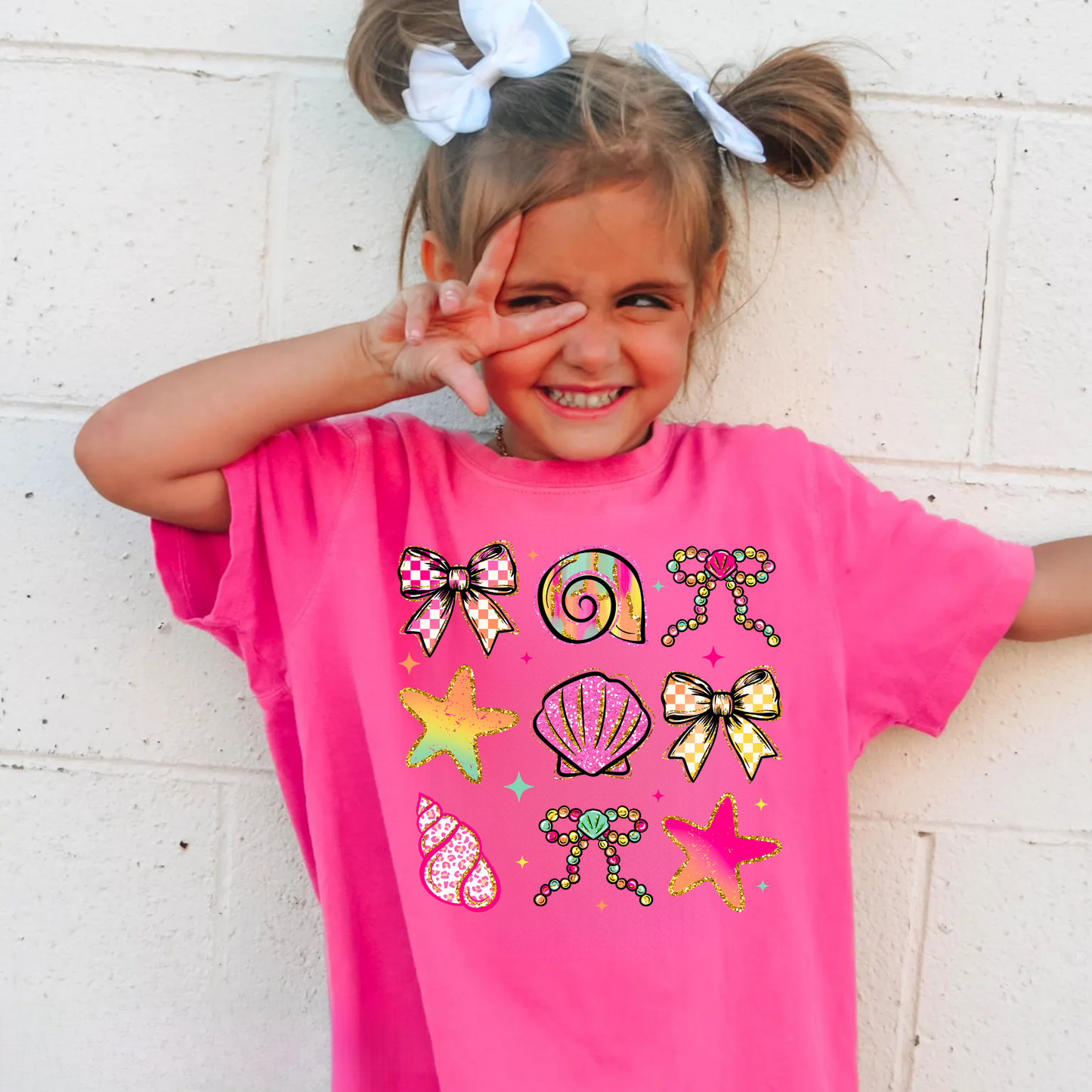 Seashell Beach Coquette Shirt for Kids - Comfort Colors