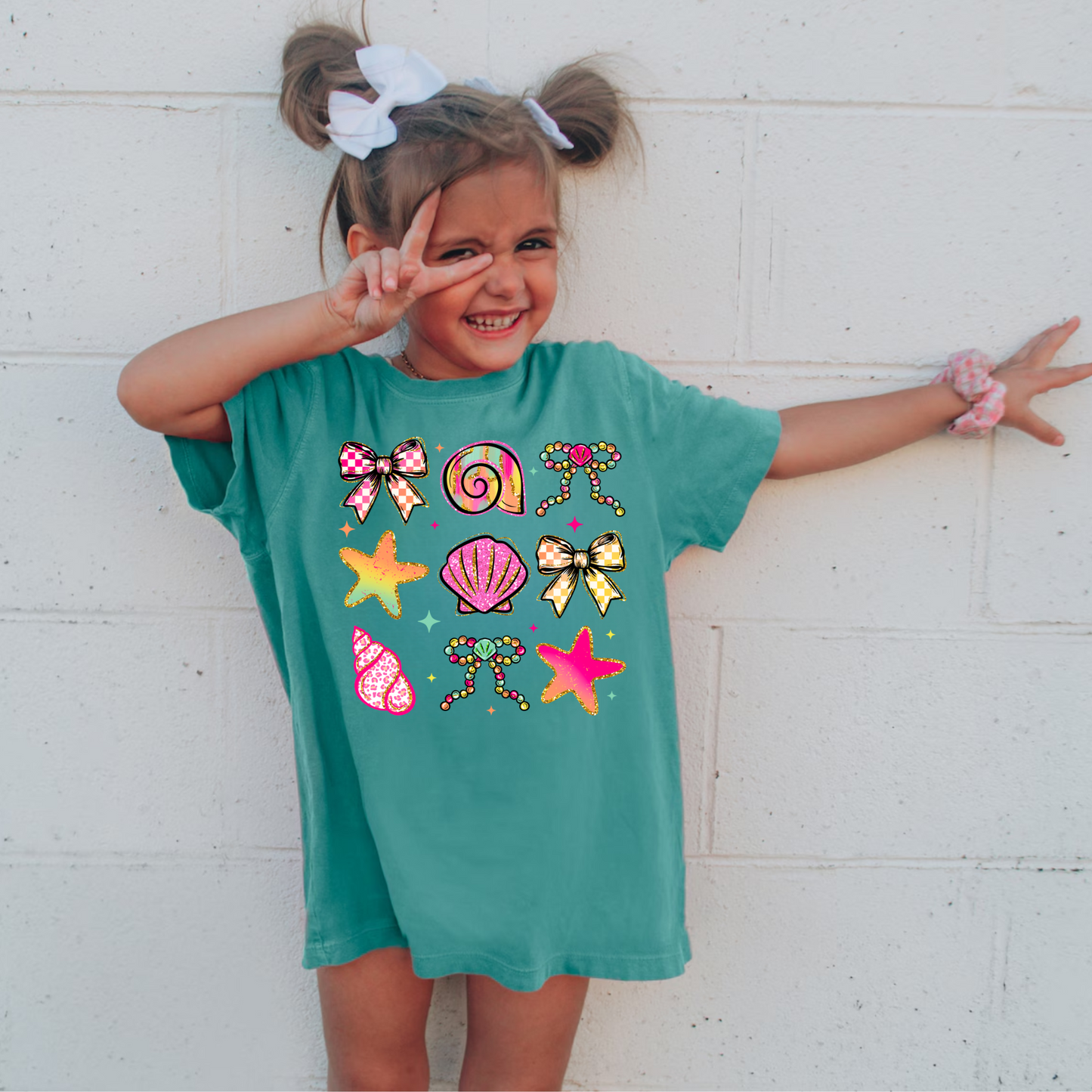 Seashell Beach Coquette Shirt for Kids - Comfort Colors