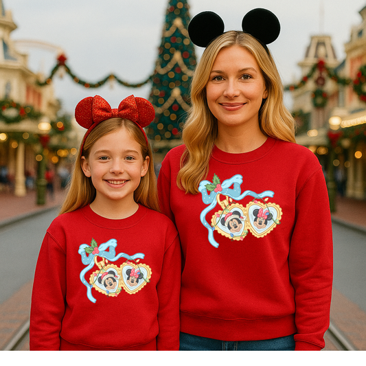 Mouse Locket Christmas Crewneck Sweatshirt for Kids and Adults
