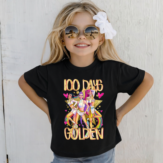 GIRLS 100TH GOLDEN DAY OF SCHOOL SHIRT