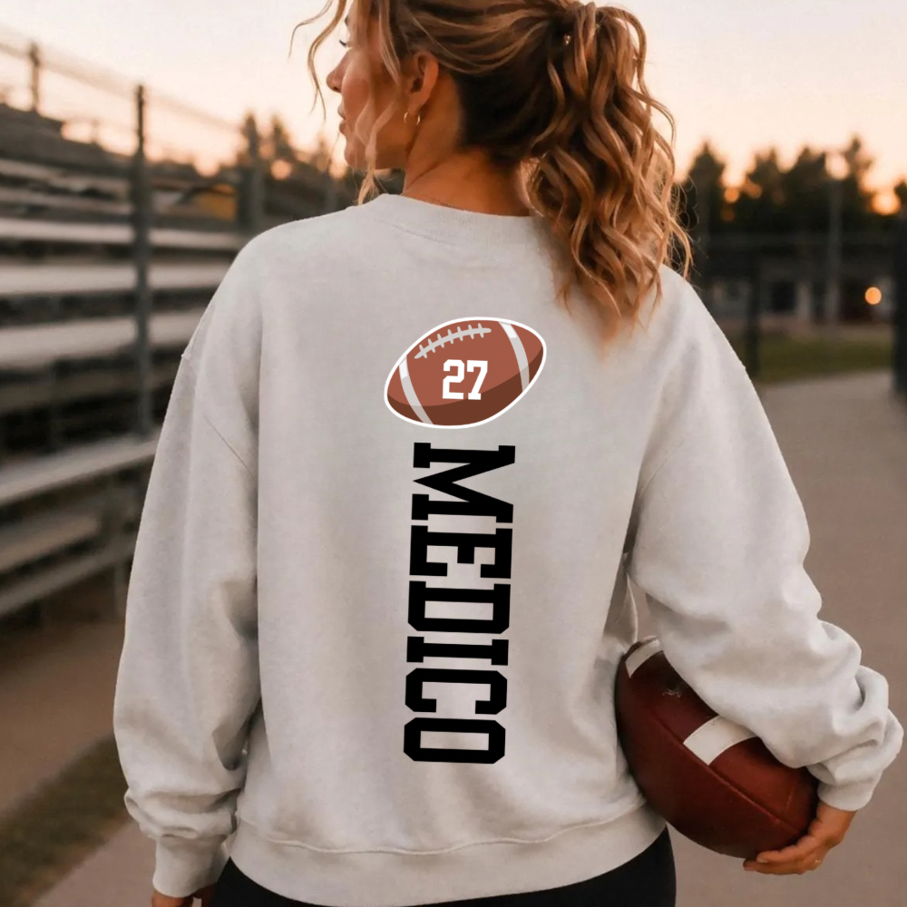 Custom Football Mom Crewneck Sweatshirt | Personalized Player Name & Number | Football Mom Game Day Sweatshirt