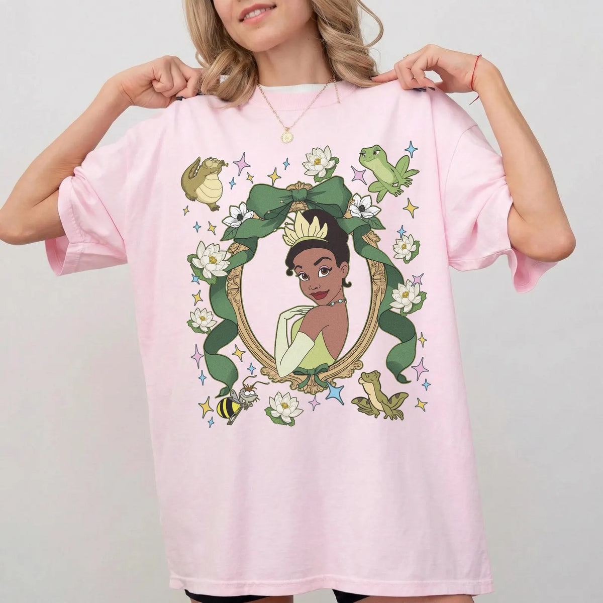 PRINCESS TIANA BOW COQUETTE SHIRT | Magical Theme Park Shirt & Tank | Adult Comfort Colors Tee