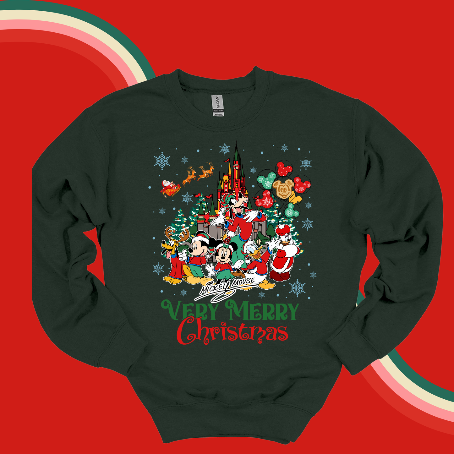 Merry Christmas Party Crewneck Sweatshirt for Kids and Adults