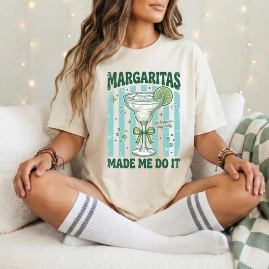 Margaritas Made Me Do It | Preppy Summer Comfort Colors Tee