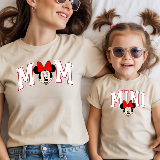 Varsity Mouse Mama Mini Shirt - Matching Mom and Child Bella Canvas Shirt for Park Days