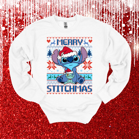 Merry Christmas Alien Crewneck Sweatshirt for Kids and Adults