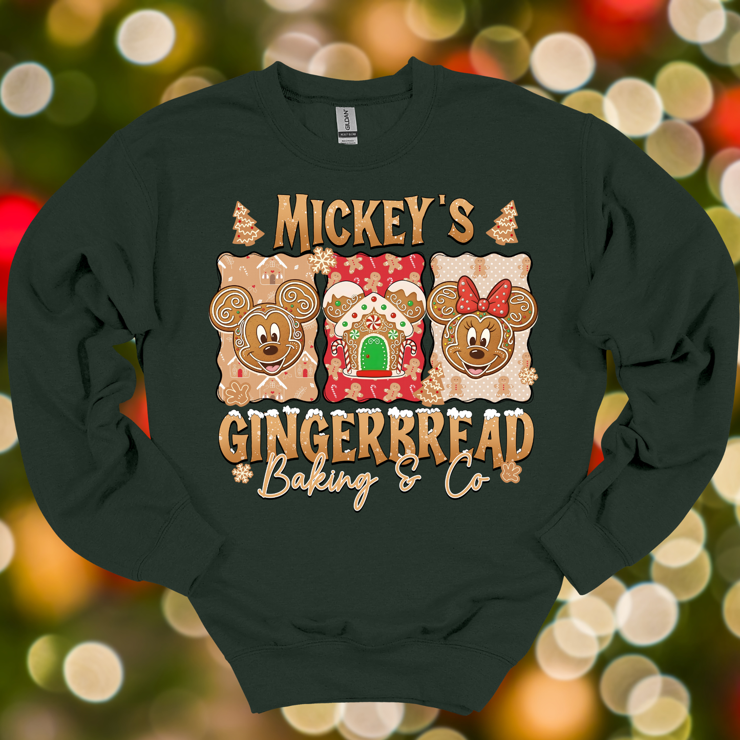 Mouse Gingerbread Co Christmas Crewneck Sweatshirt for Kids and Adults