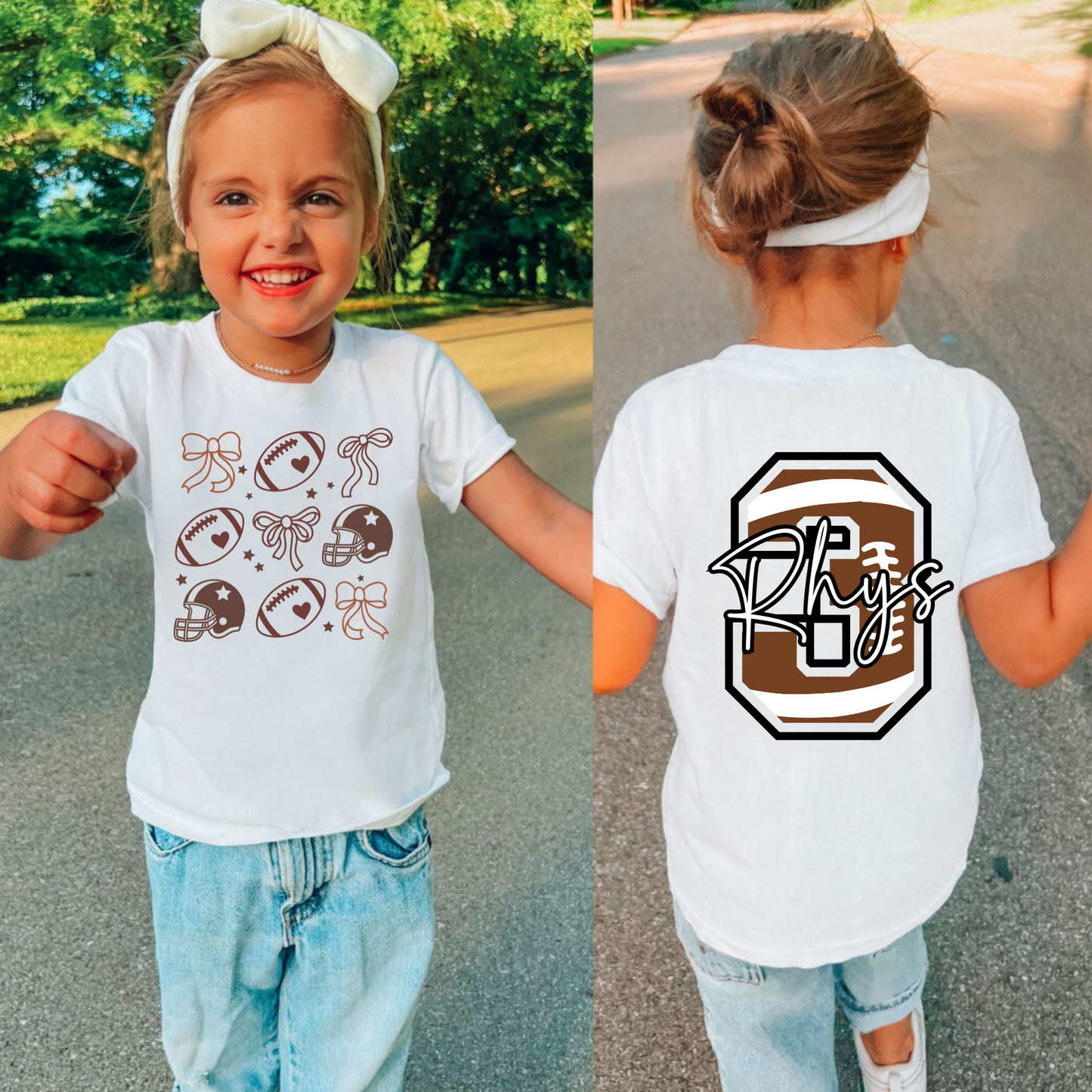 Custom Football Sister Shirt for Kids
