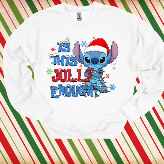 Jolly Enough Alien Christmas Crewneck Sweatshirt for Kids and Adults