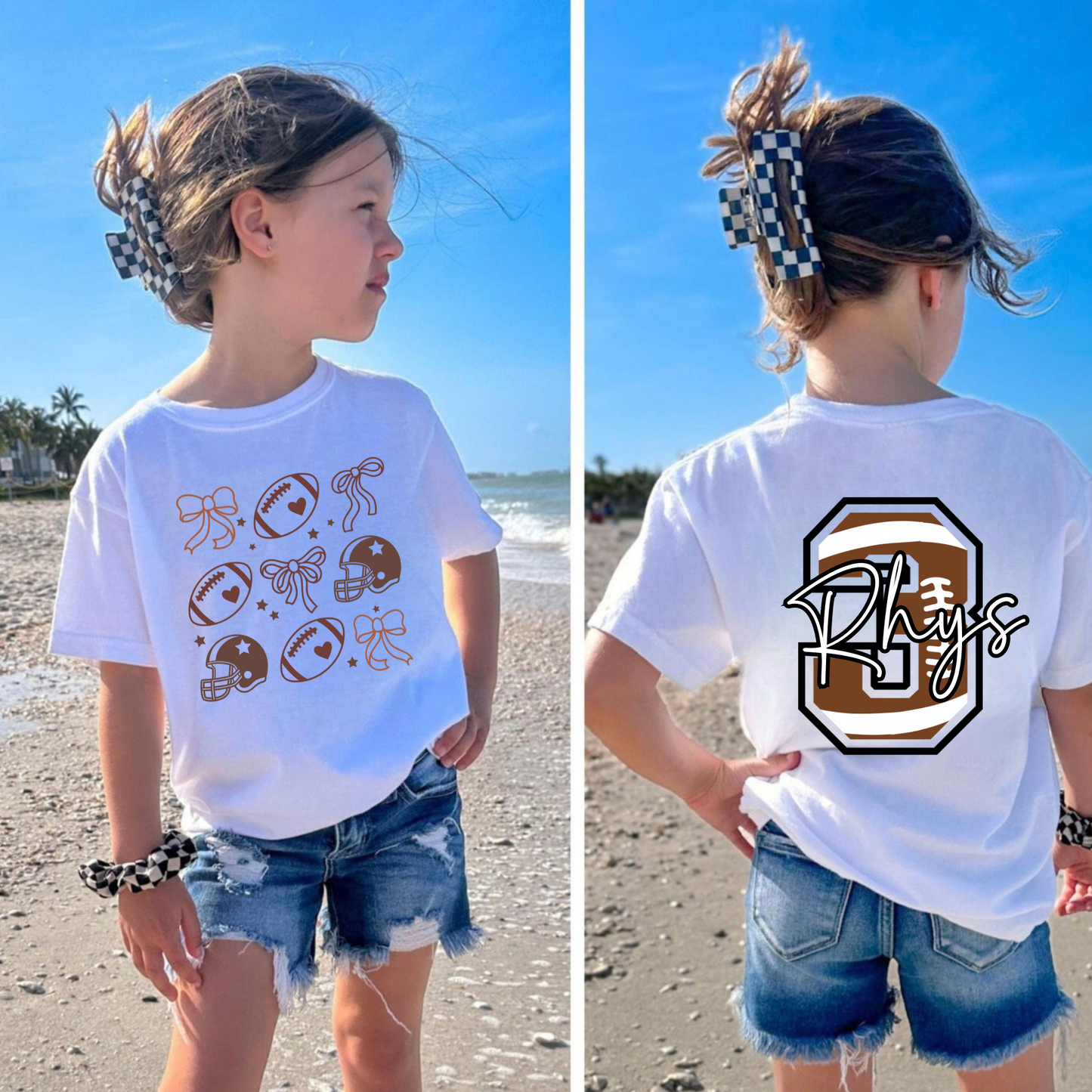 Custom Football Sister Shirt for Kids
