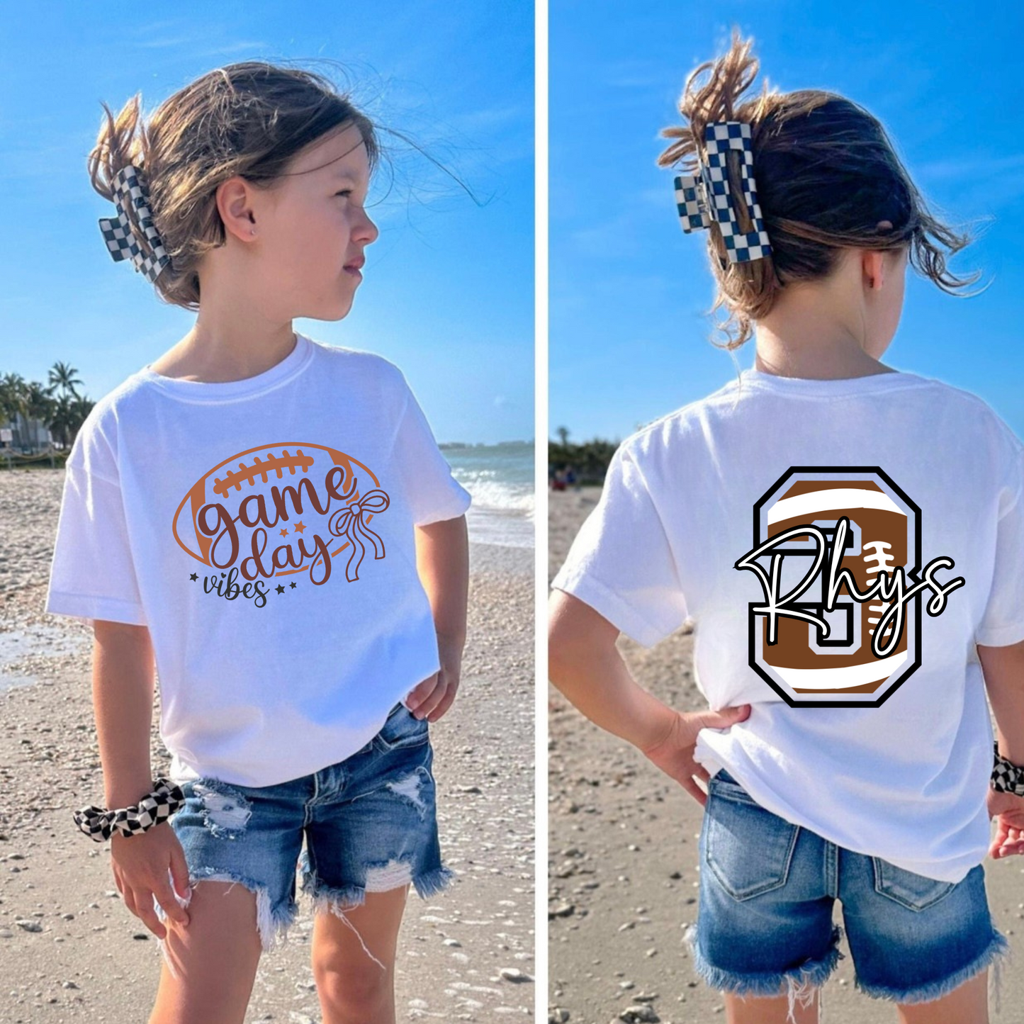 Custom Football Sister Shirt for Kids