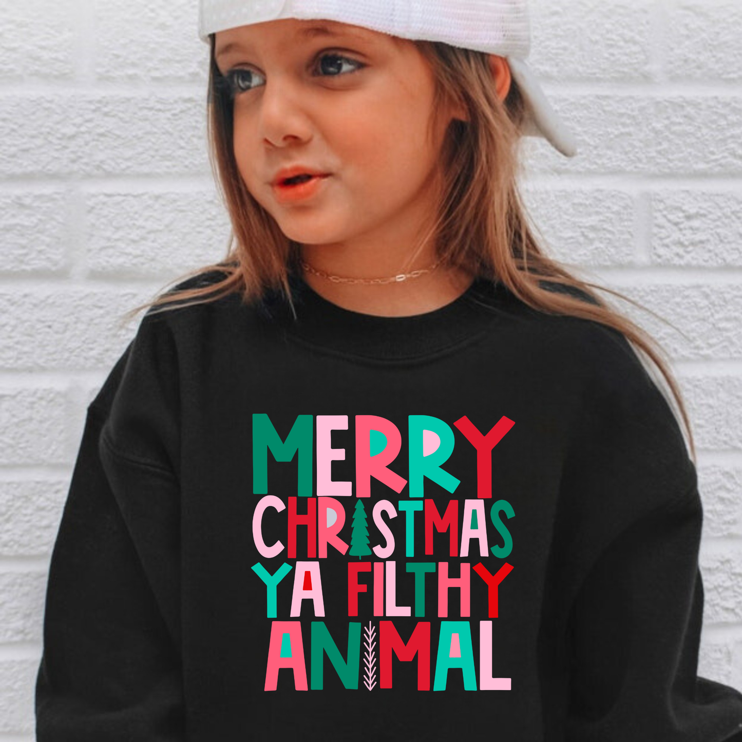Gildan Merry Christmas sweatshirt for kids – cozy Christmas crewneck for girls