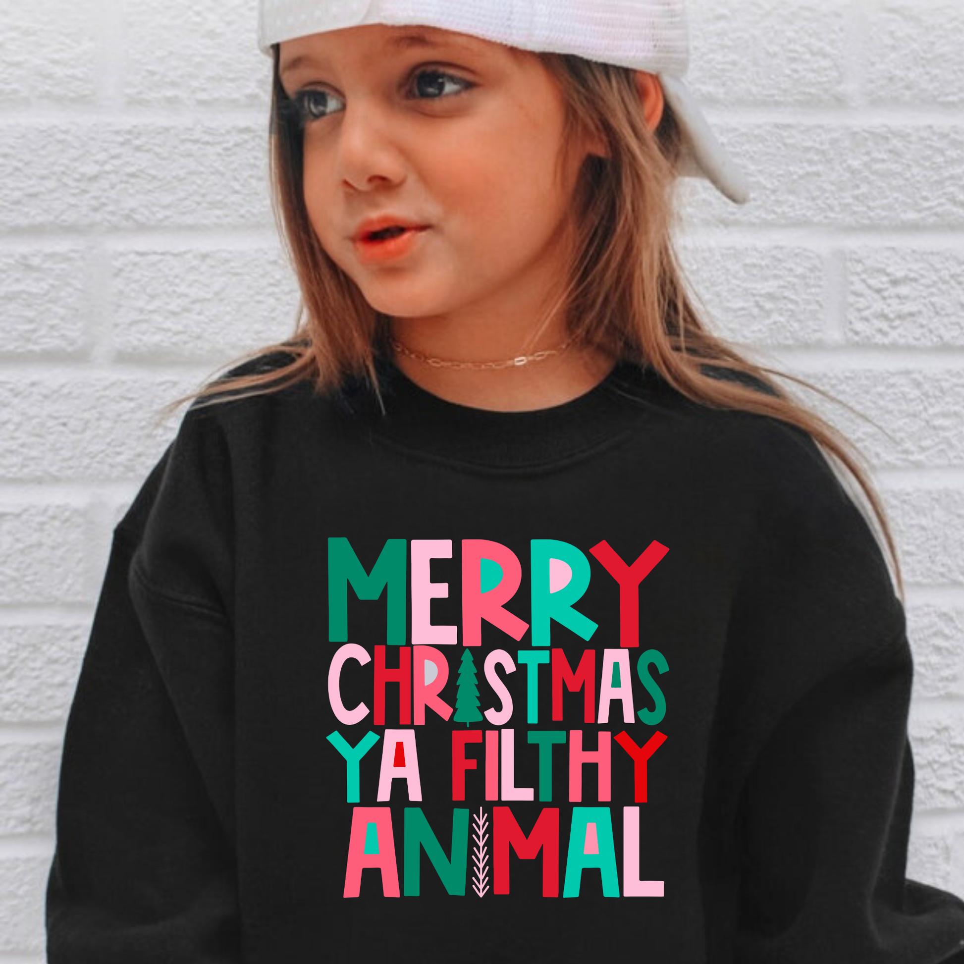 Gildan Merry Christmas sweatshirt for kids – cozy Christmas crewneck for girls