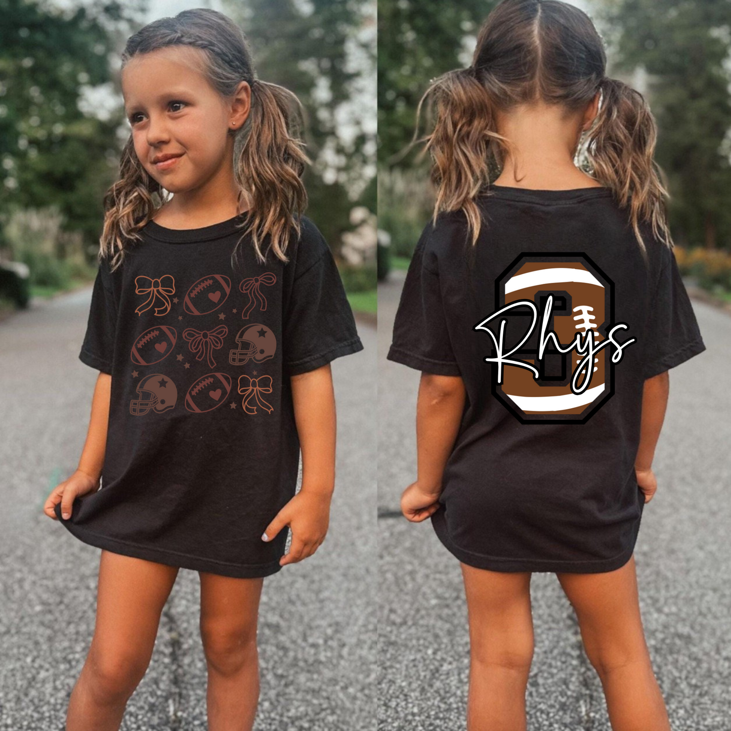 Custom Football Sister Shirt for Kids