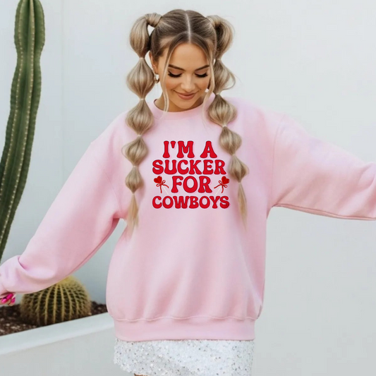 Valentine’s Day Cowboy Sweatshirt for Women | Western Heart Graphic Crewneck Gift for Her