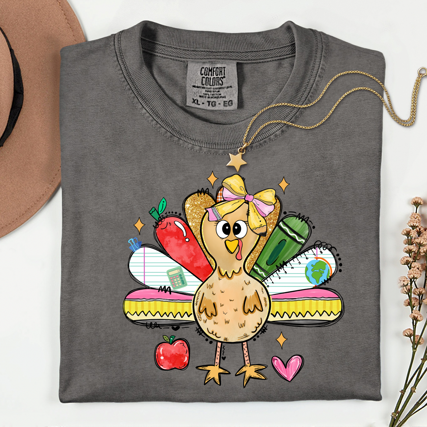 Teacher turkey graphic tee classroom Thanksgiving teacher gift