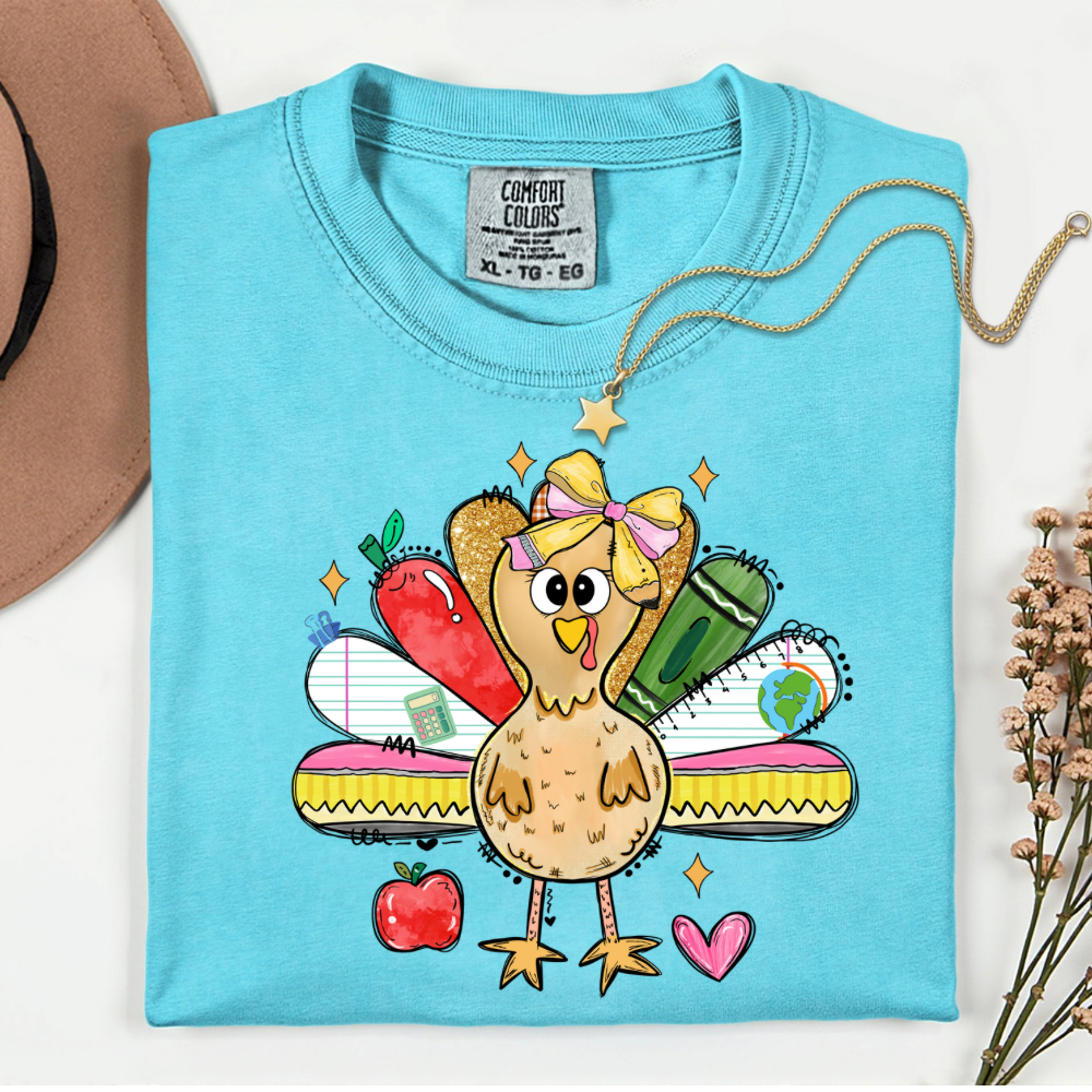 Teacher turkey graphic tee classroom Thanksgiving teacher gift