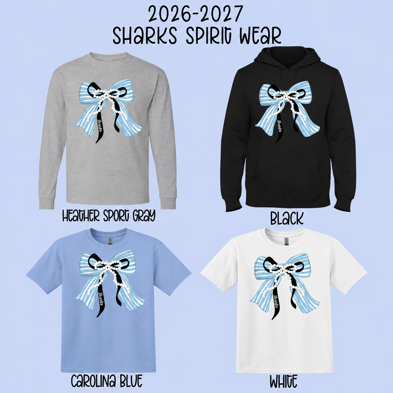 Smith Sharks Preppy Bow | Alberta Smith Elementary