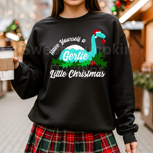 Hollywood Dinosaur Christmas Crewneck Sweatshirt for Kids and Adults