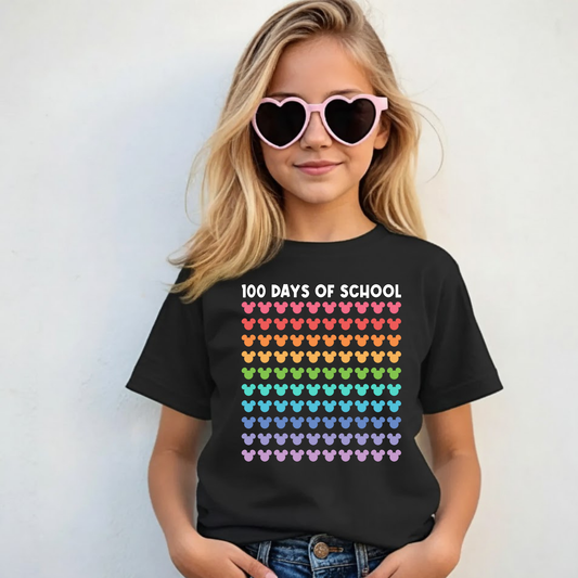 Magical Mouse 100 Days of School Kids T-Shirt | Theme Park Inspired School Shirt