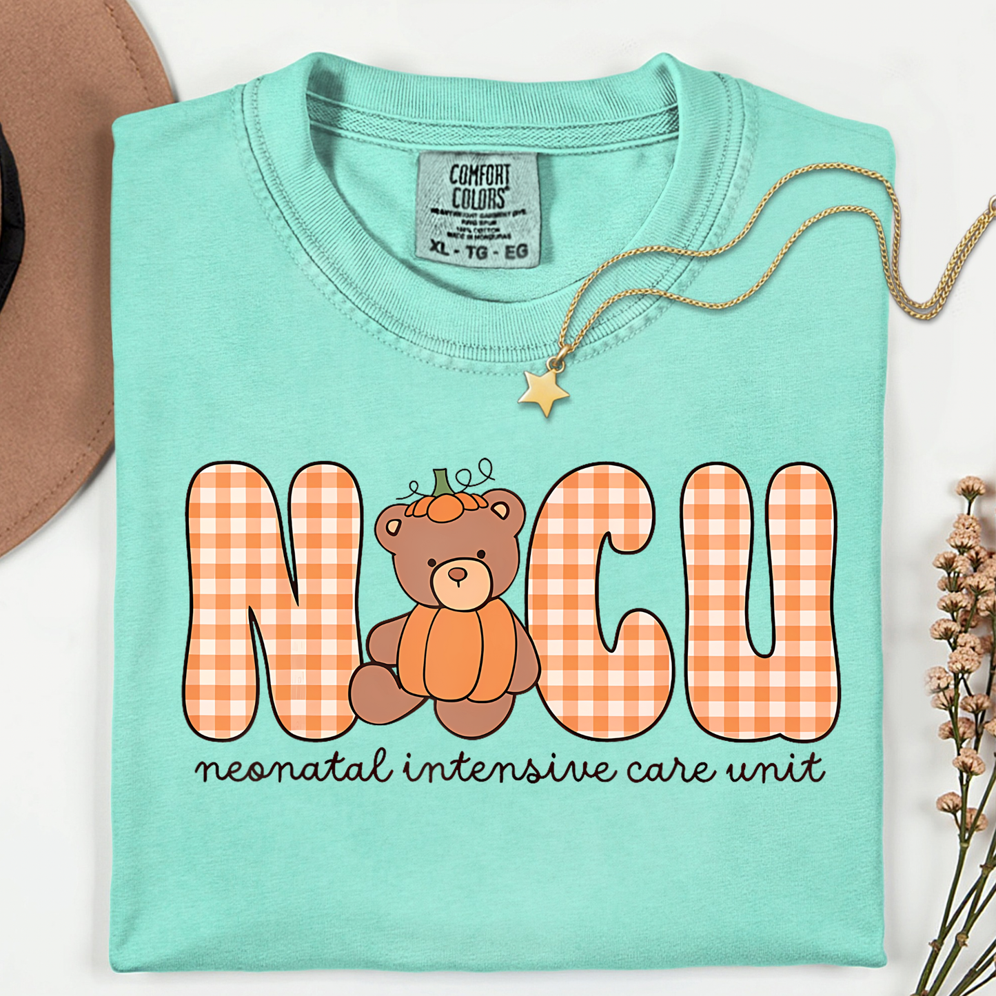 Pumpkin NICU Nurse Thanksgiving Shirt • Comfort Colors 1717 • Fall Nurse Tee • Thankful Nurse Shirt • NICU Nurse Gift • Cozy Neutral Thanksgiving Outfit