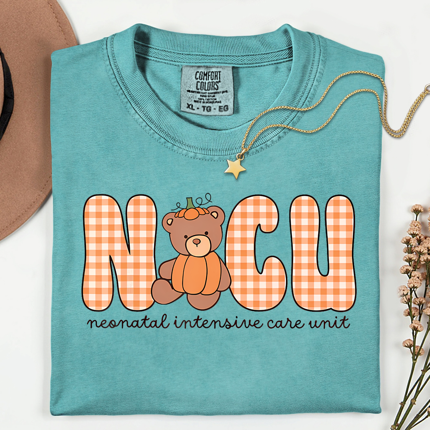 Pumpkin NICU Nurse Thanksgiving Shirt • Comfort Colors 1717 • Fall Nurse Tee • Thankful Nurse Shirt • NICU Nurse Gift • Cozy Neutral Thanksgiving Outfit