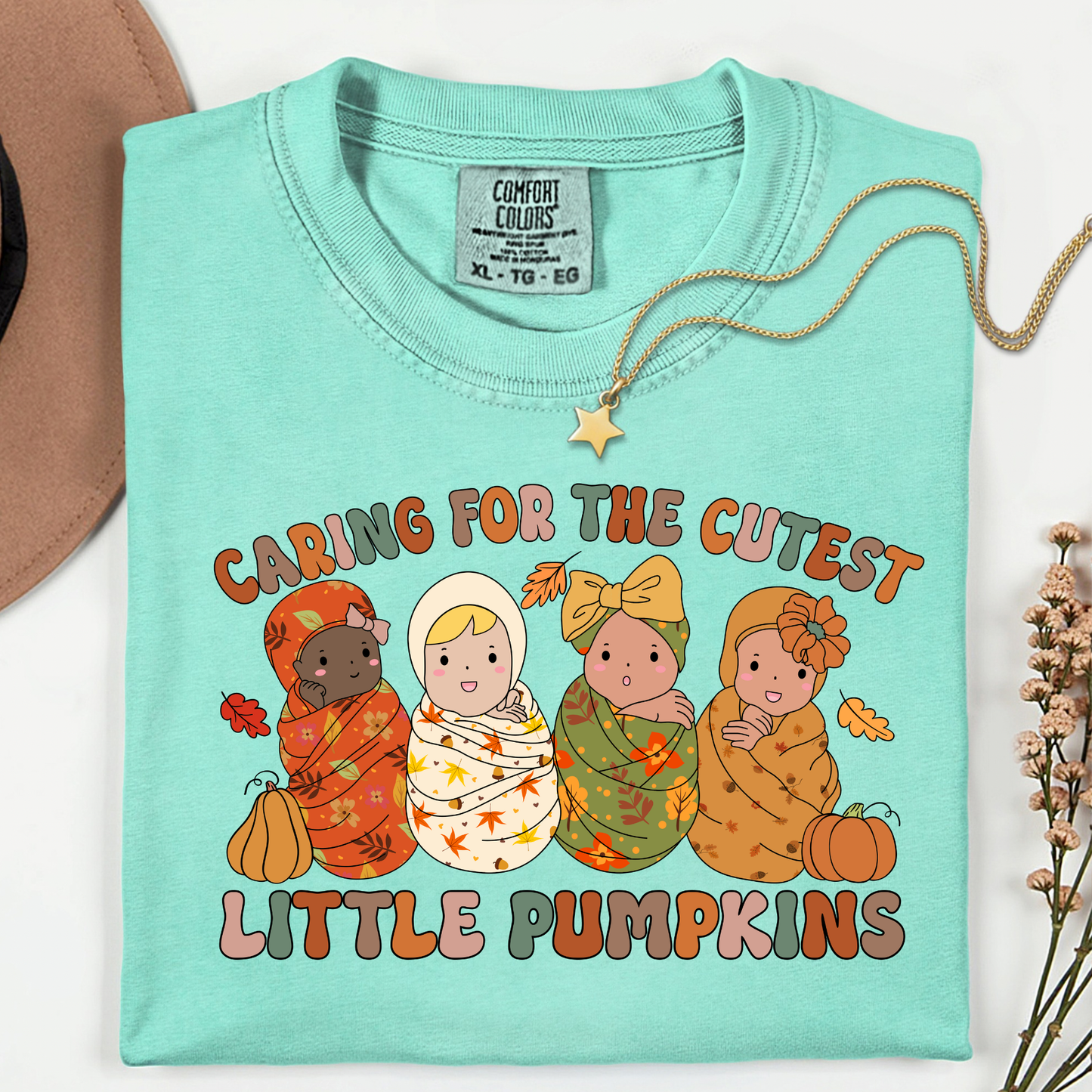 Pumpkin NICU Nurse Thanksgiving Shirt • Comfort Colors 1717 • Fall Nurse Tee • Thankful Nurse Shirt • NICU Nurse Gift • Cozy Neutral Thanksgiving Outfit