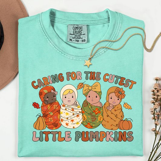 Pumpkin NICU Nurse Thanksgiving Shirt • Comfort Colors 1717 • Fall Nurse Tee • Thankful Nurse Shirt • NICU Nurse Gift • Cozy Neutral Thanksgiving Outfit