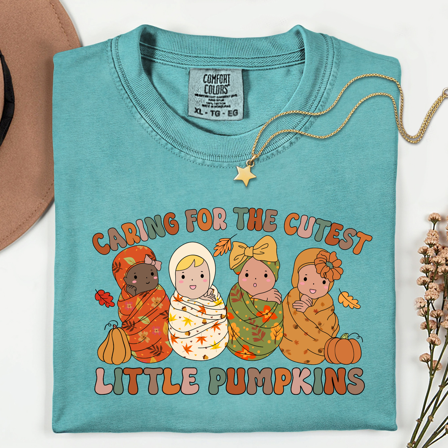 Pumpkin NICU Nurse Thanksgiving Shirt • Comfort Colors 1717 • Fall Nurse Tee • Thankful Nurse Shirt • NICU Nurse Gift • Cozy Neutral Thanksgiving Outfit