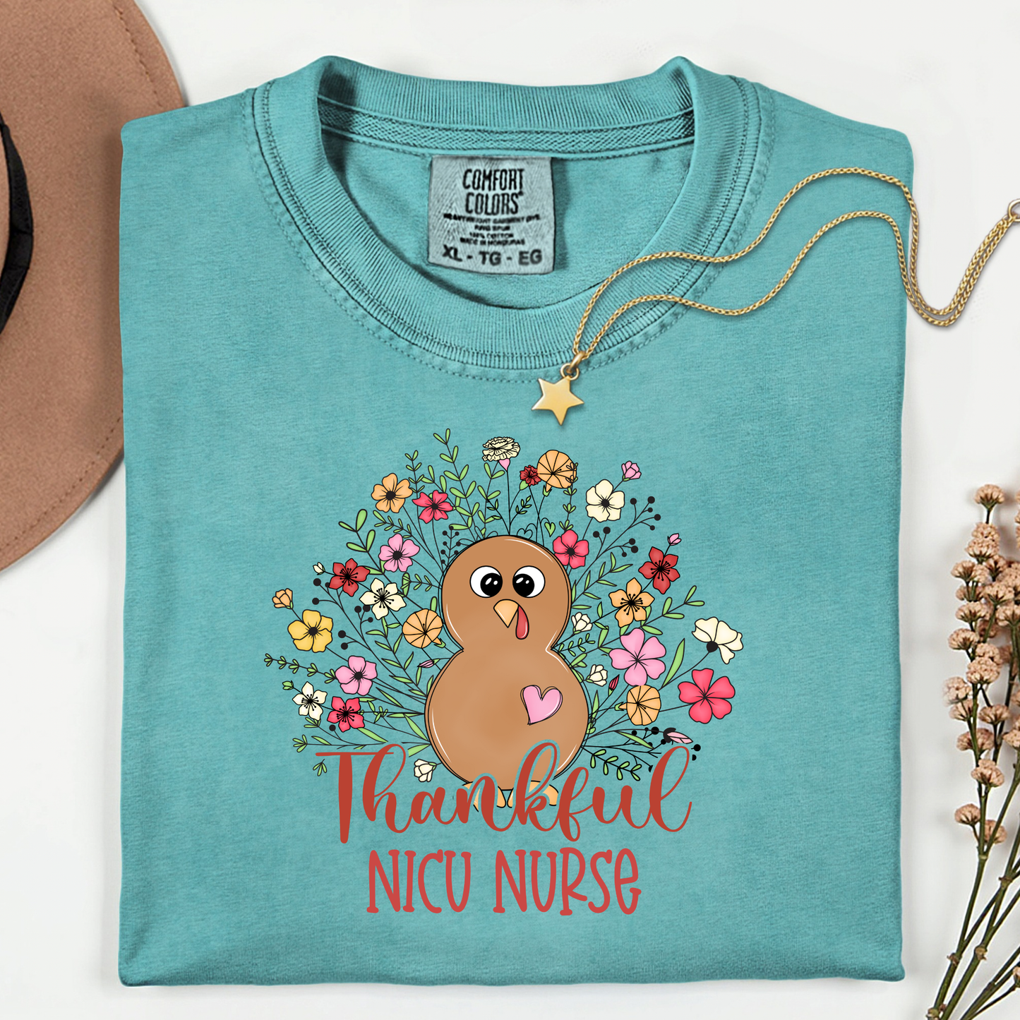 Turkey NICU Nurse Thanksgiving Shirt • Comfort Colors 1717 • Fall Nurse Tee • Thankful Nurse Shirt • NICU Nurse Gift • Cozy Neutral Thanksgiving Outfit