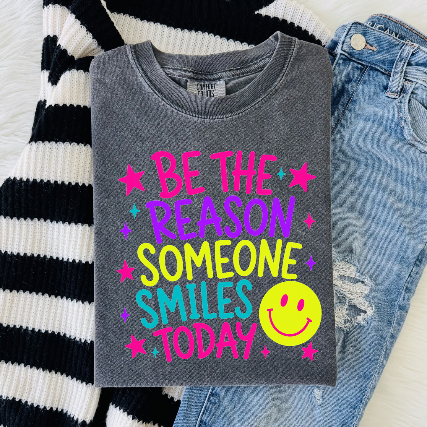 Inspirational Teacher Shirt | Be the Reason Someone Smiles Today Comfort Colors Tee