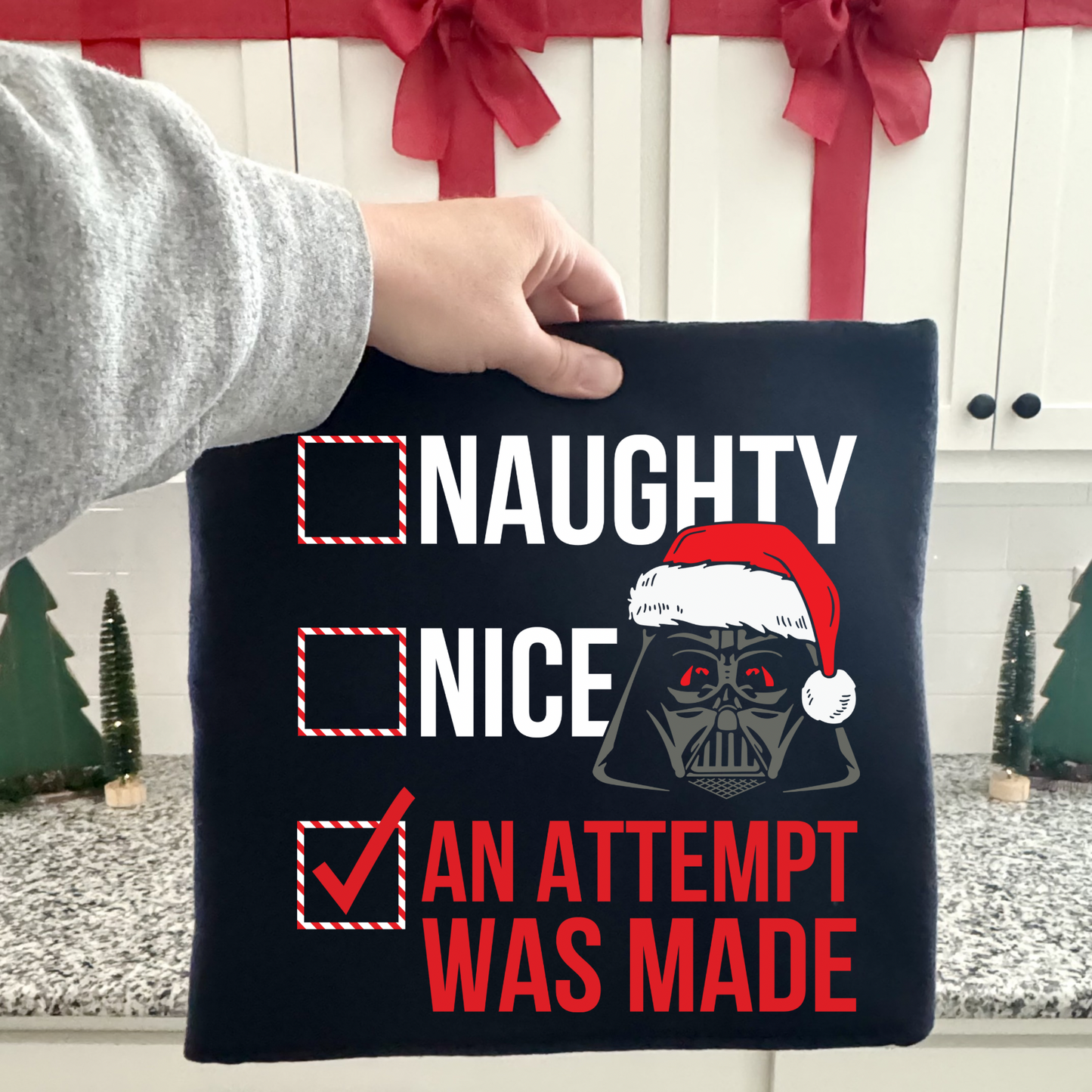 Naughty Nice Dark Side Christmas Shirt for Kids and Adults
