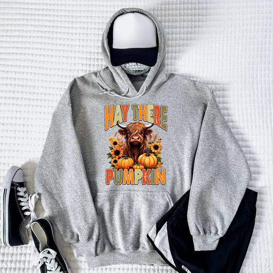 Highland Cow Hoodie for Girls | Fall Pumpkin Youth Sweatshirt
