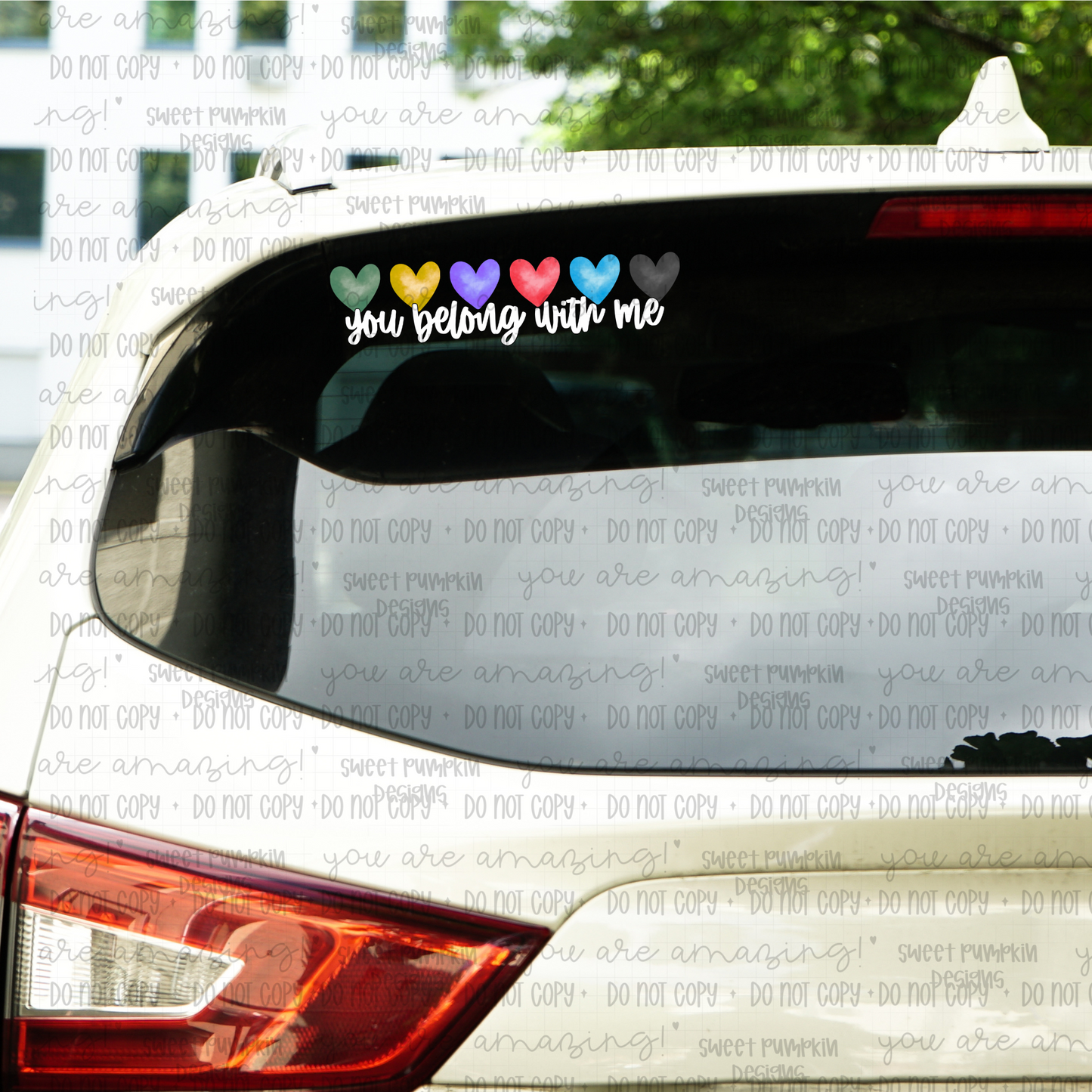 You Belong With Me Car Decal 8” wide